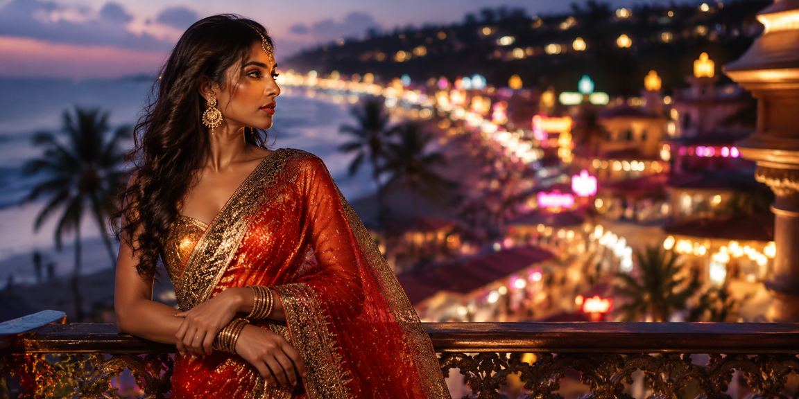 Scenic Goa beach with casino betting ambiance